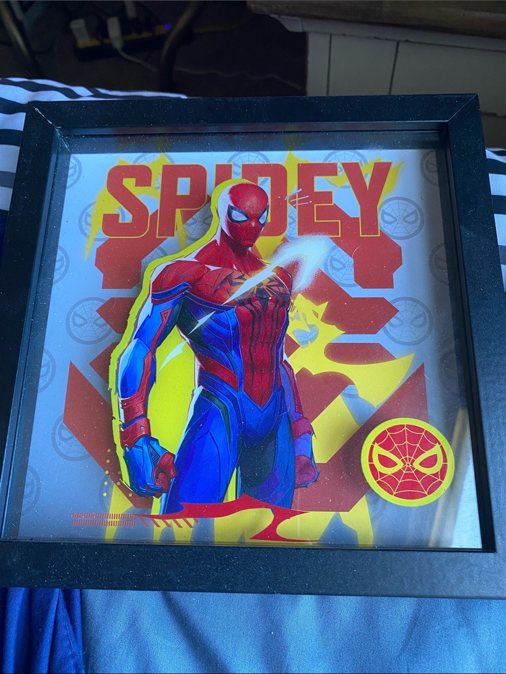 Spidey Red & Blue Framed Wall Art - Marvel-Inspired Home Decor
